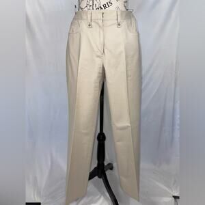 ECCOCI Stylish Cream Straight-Leg Pants (v)